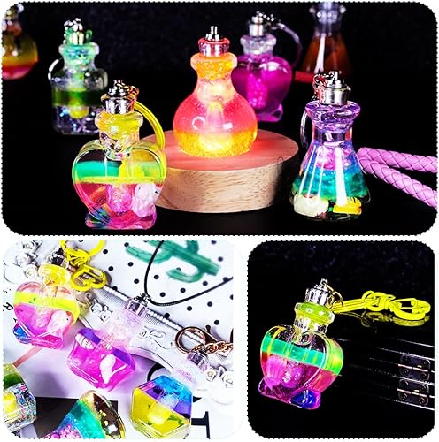 Miniatura 6 de 4 moldes de silicona para botellas de arena movediza y tapón, moldes de resina UV, mini botella, molde de fundición de resina epoxi para joyería de