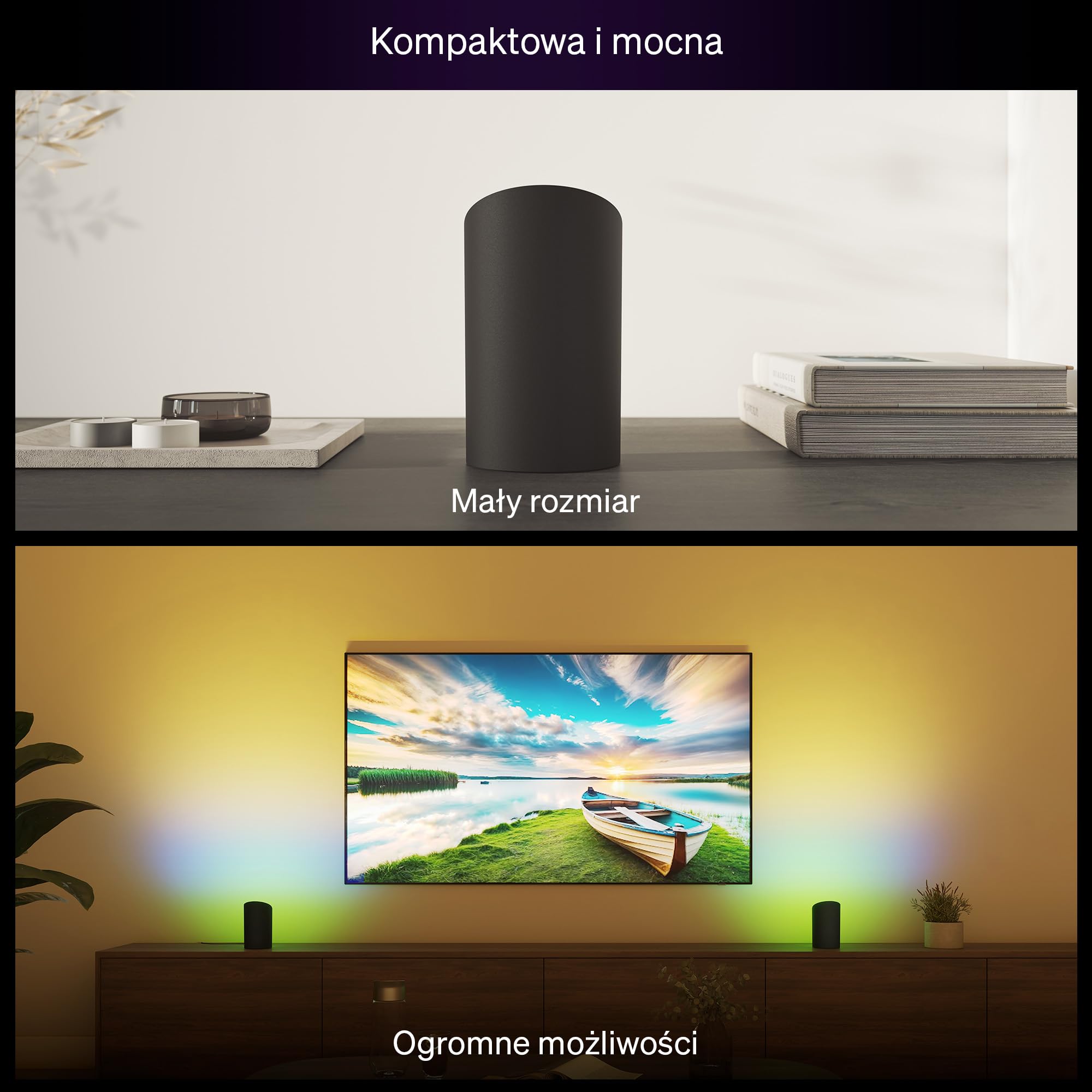 Inteligentna Lampa Play Philips Hue Biała, Białe i Kolorowe światło z technologią ColorCast, Kompatybilna z Bluetooth, Sterowanie Głosowe Alexa, Apple Home i Asystentem Google, opakowanie pojedyńcze