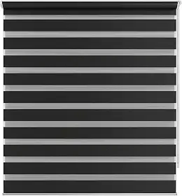 Zebra Persiana Rolo Dupla 140x160cm Preta Evolux