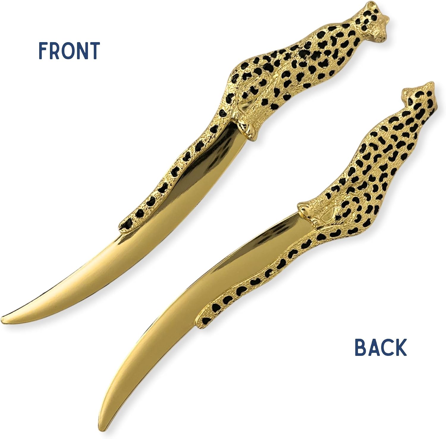 Premium Leopard Letter Opener | Gold Electroplated Desk Accessory for Home or Office | Mail Opening Tool for Women & Men | Velvet Gift Bag