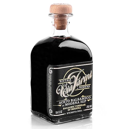 Via Farini Black Label Aceto Balsamico Di Modena IGP Vinagre balsámico italiano envejecido 8.45 onzas líquidas