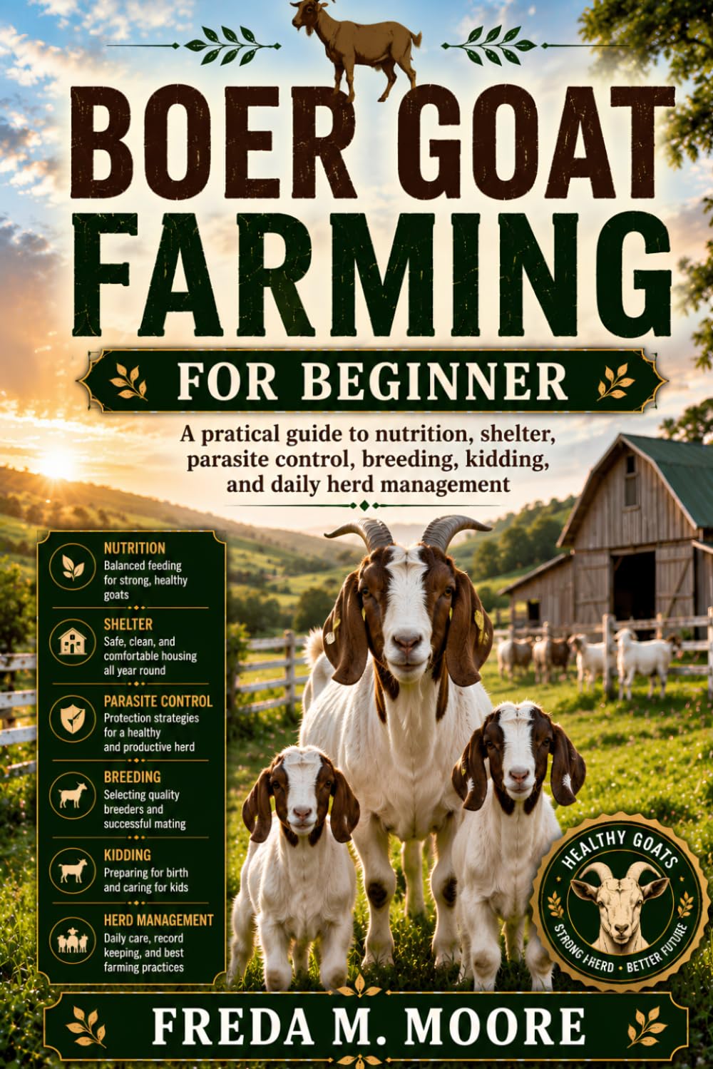 BOER GOAT FARMING FOR BEGINNER: A pratical guide to nutrition, shelter, parasite control, breeding, kidding, and daily herd management