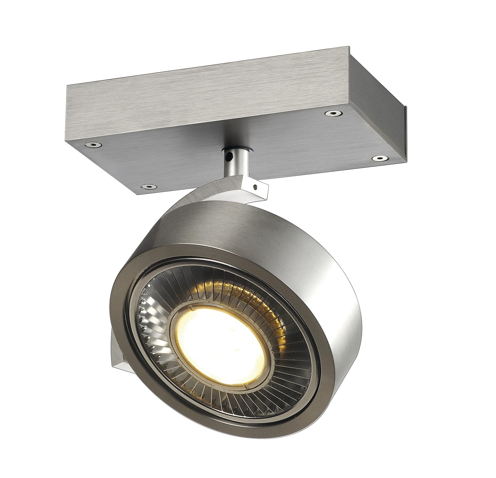 SLV KALU | Dimmbare Wand- und Deckenleuchte zur Beleuchtung innen, LED Strahler, dreh- und schwenkbar, LED Spot, Deckenstrahler, Decken-Lampen | einflammig, GU10, rund, Aluminium, max. 75W