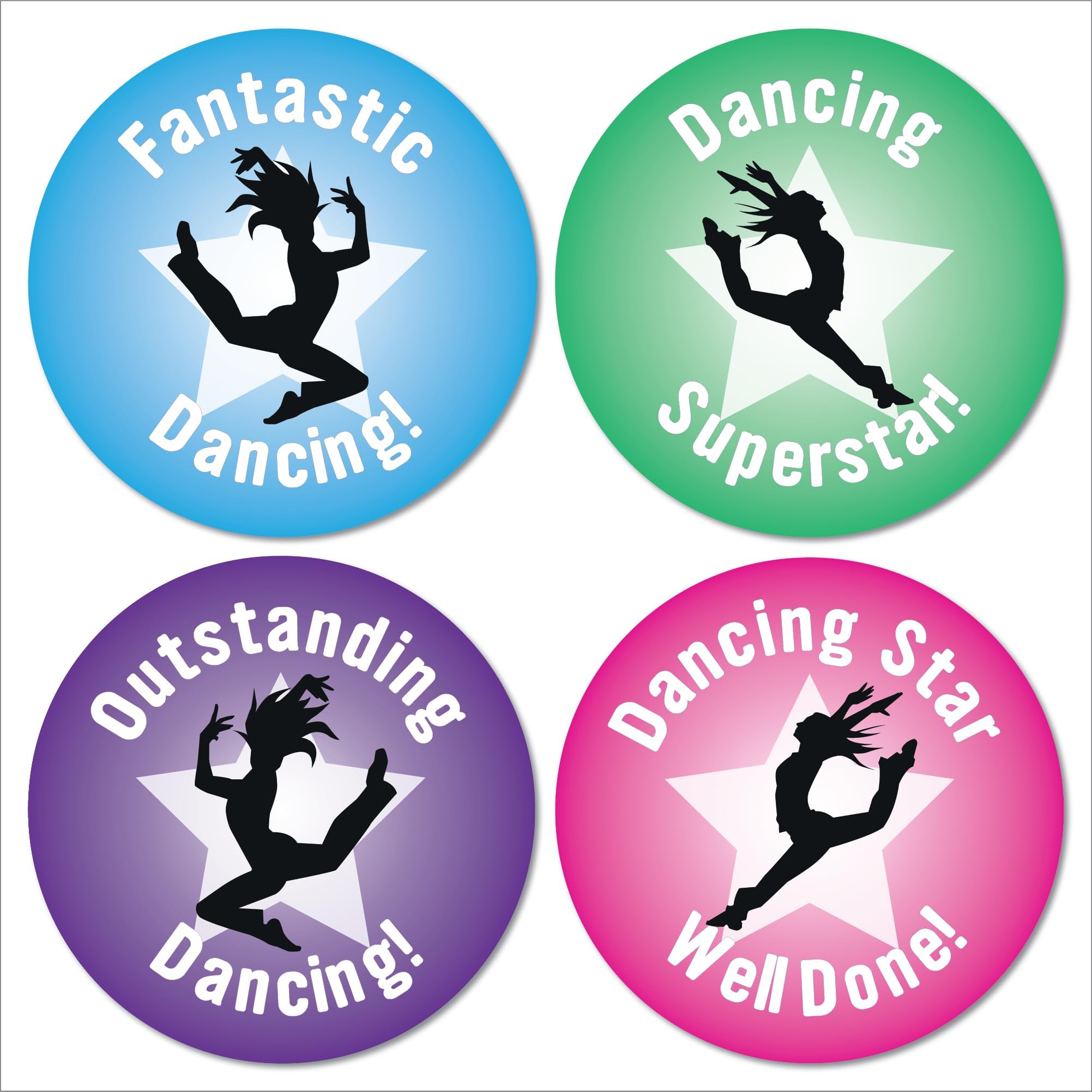 144 x Dancing Reward Stickers Clubs Schools Kids, Dance Award