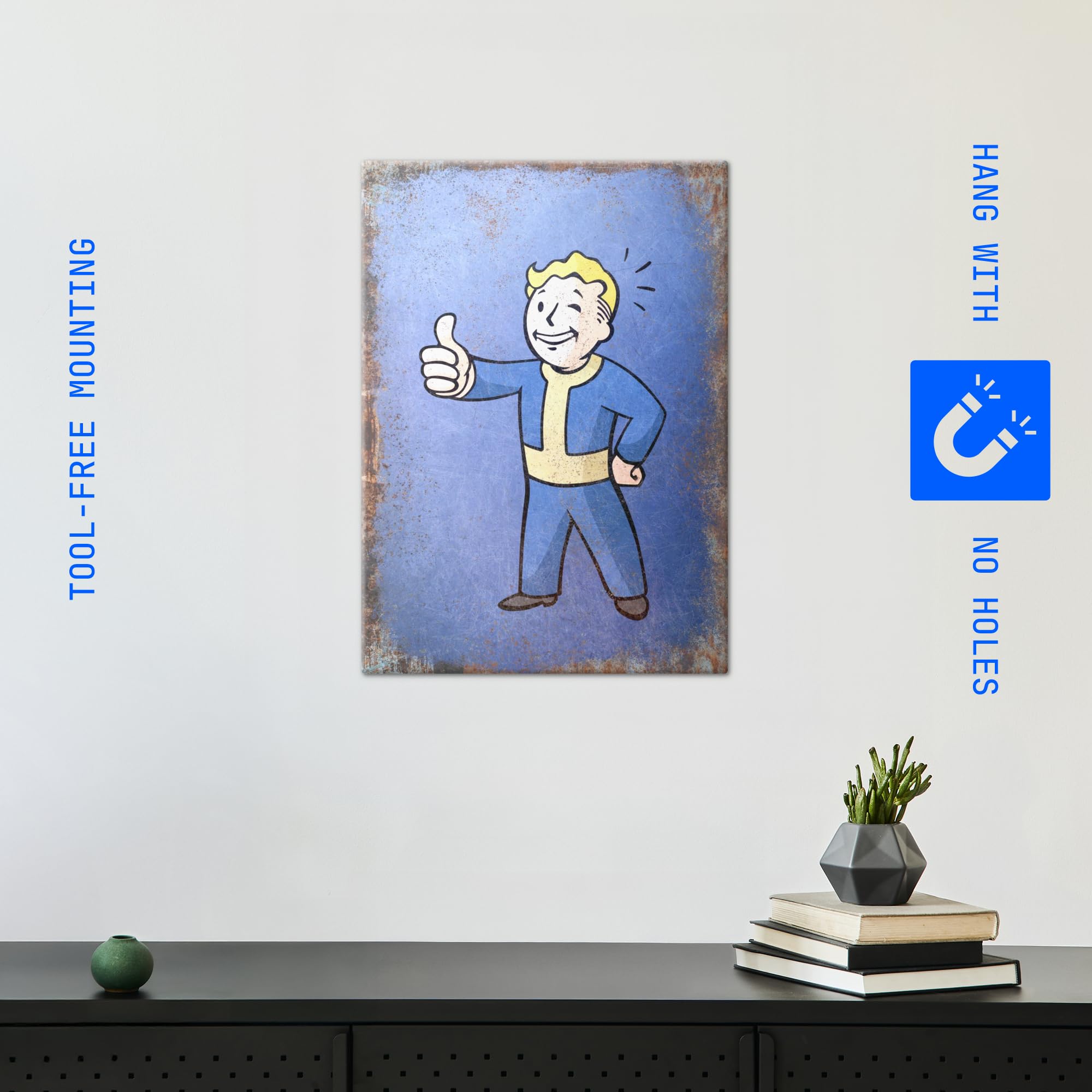 Displate - Poster In Metallo - Montato a Magnete - Fallout - Rule of Thumb