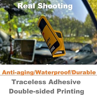 (Set of 6) in Car Camera Recording Warning Stickers 4x2 Inch,Anti-Theft,Traceless Adhesive Design Video and Audio Recording Stick on The Inside or Outside of The Car Window