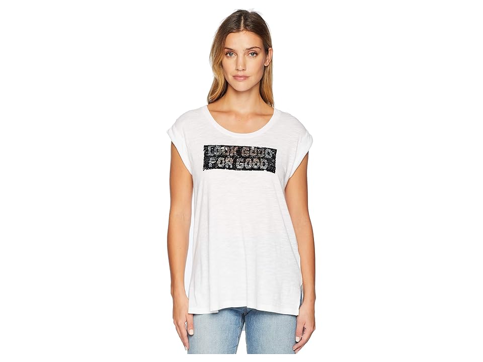 

Kenneth Cole New York Basic High-Low Tank with Sequins (White) Women's Sleeveless