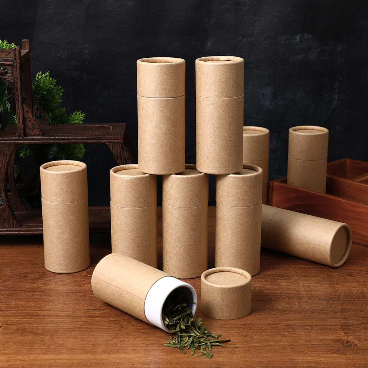 Beaupretty Scatola in Carta Kraft Rustica da 15 Pezzi per Conservazione Multifunzionale, Capacità 50ml, per Uso Domestico e Dispensa, Design Naturale ed Ecologico