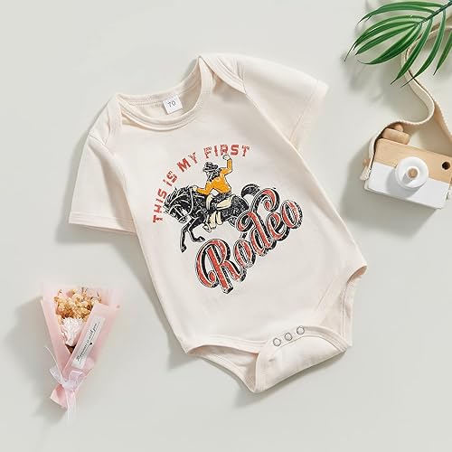 Miniatura 2 de SAYOO Body Occidental para Bebés Niñas y Niños, Ropa de Vaquero Country Vaquera Divertido Adorable Creeper de Una Pieza Body para Bebés