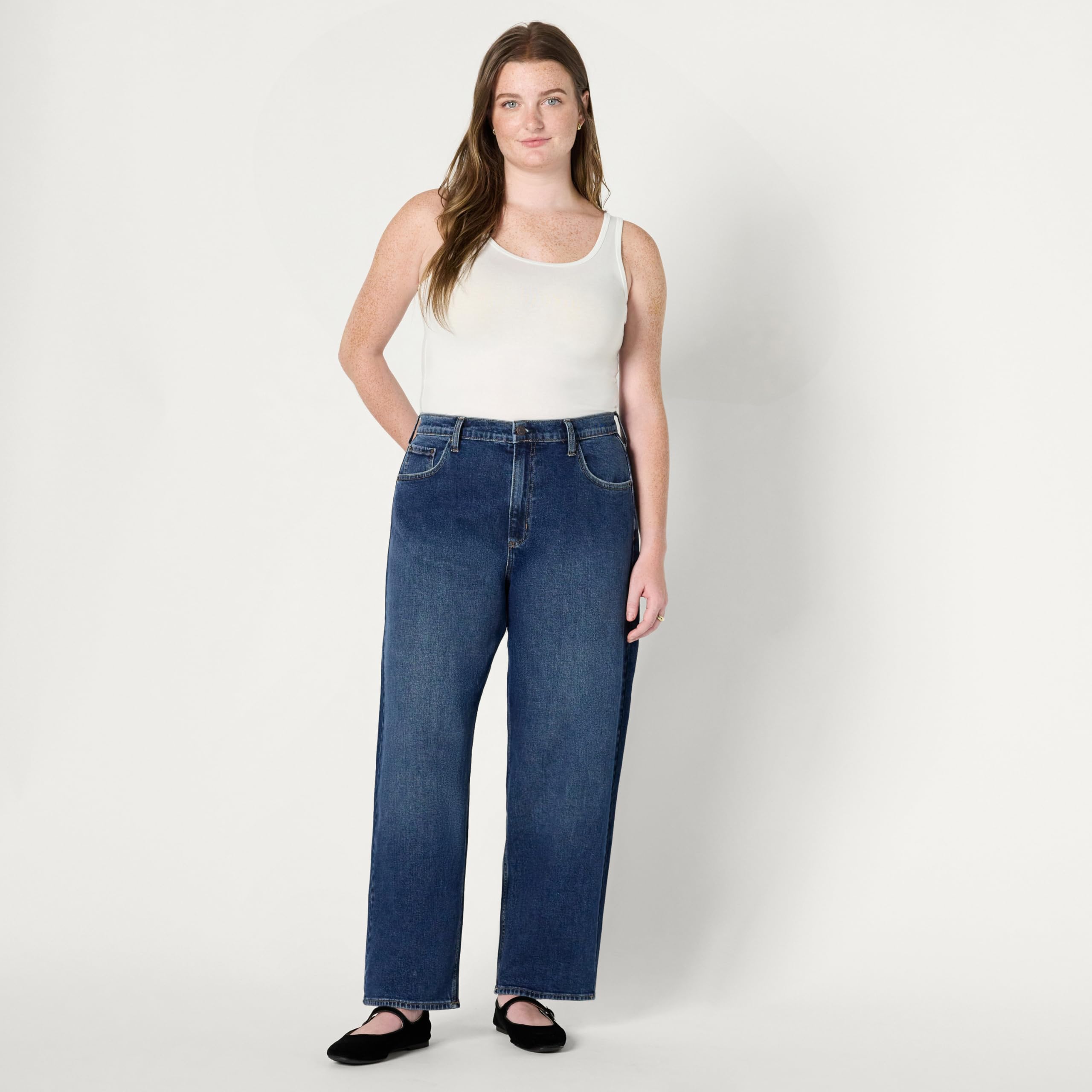 Amazon Essentials Jeans a Vita Alta con Gamba a Botte Donna