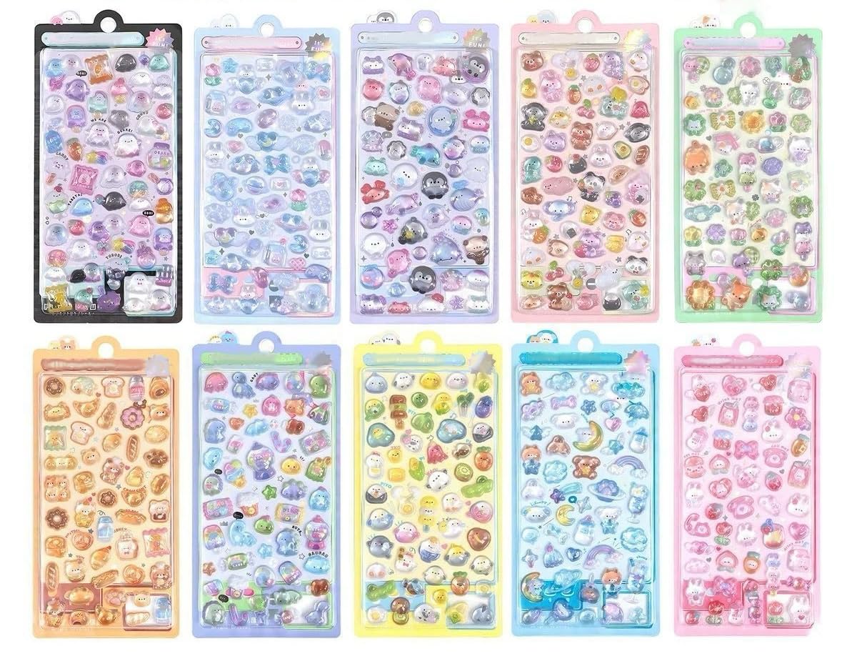 シールセット 33枚 硬いシール アクリルシール Amazon | 【6枚セット】シール 3D立体シール かわいい 手帳・ノートに