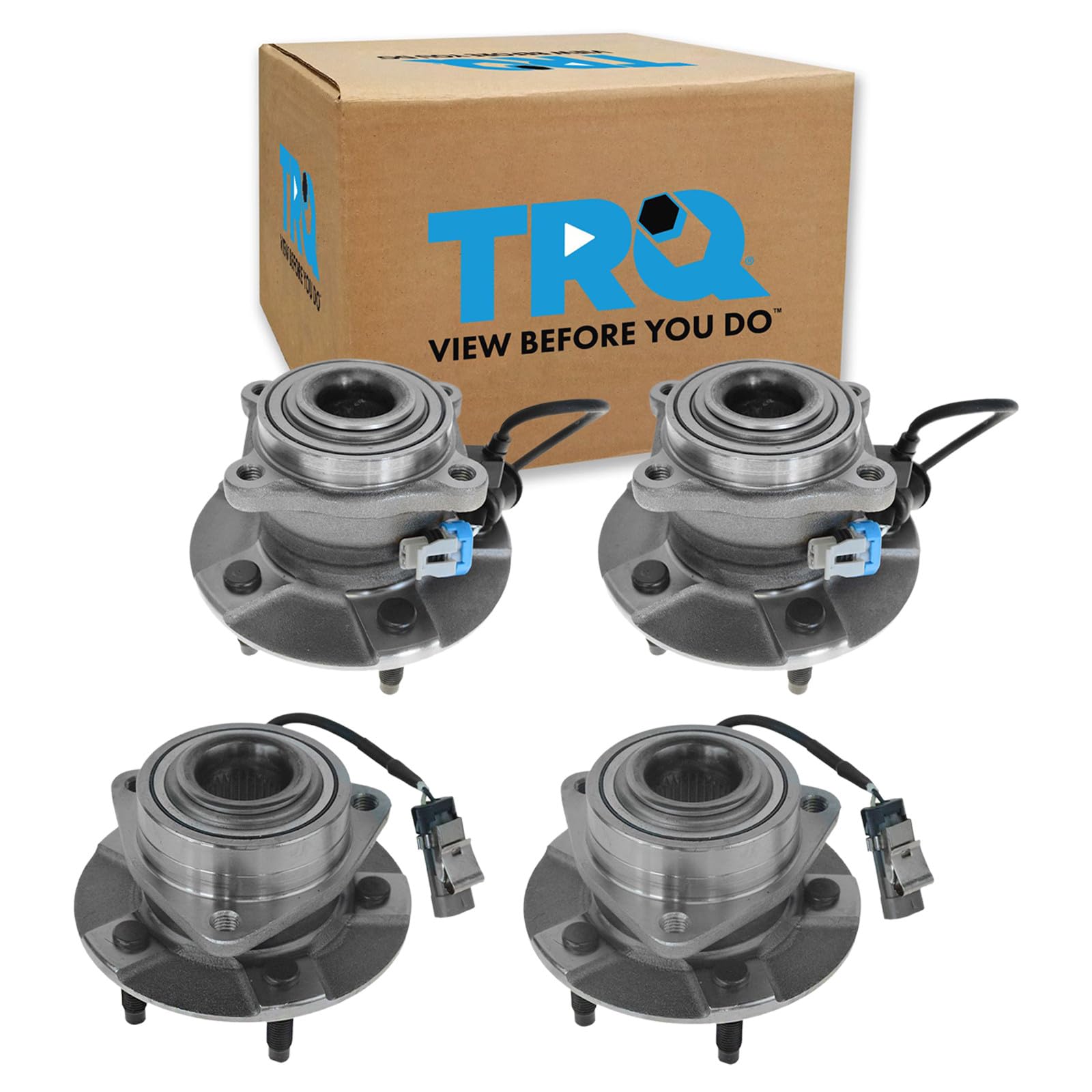 TRQ 2 Piece Front Rear Wheel Bearing &amp; Hub Assembly Set
