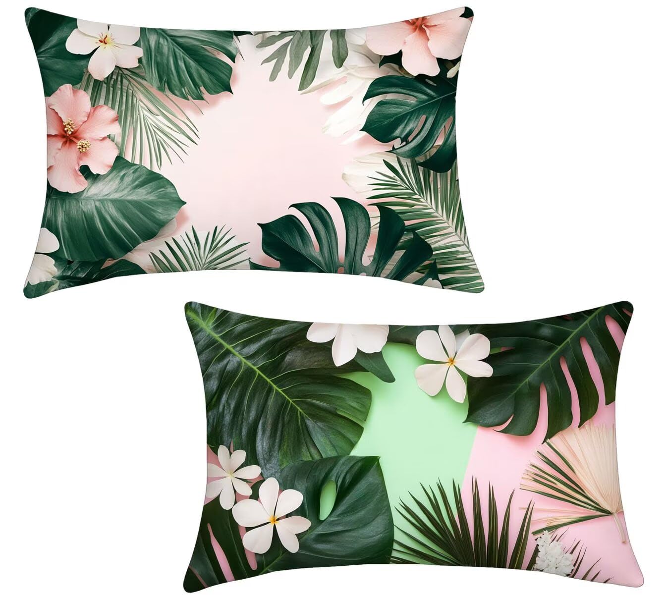 Velours de coussin 40x70 rose imperméable haut de gamme, taie décorative Feuille x-254
