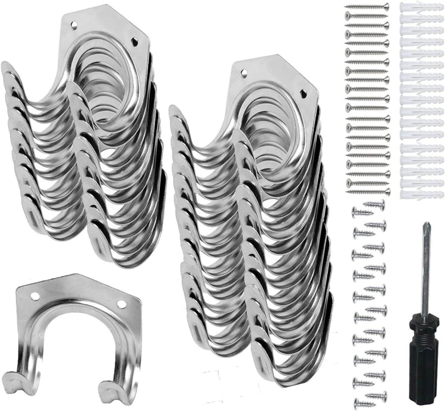 KAHEIGN 20Pcs Tool Hanger Hooks, Heavy Duty Shed Hooks Wall Mount Tool
