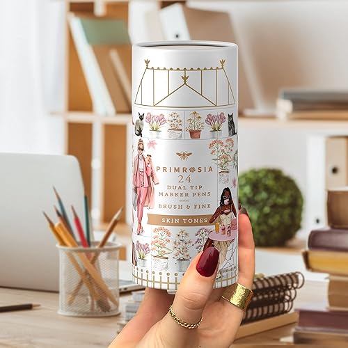 Miniatura 9 de Primrosia Rotuladores de doble punta y conjuntos de tonos de piel, punta fina y acuarela, para bocetos artísticos, ilustración, caligrafía,