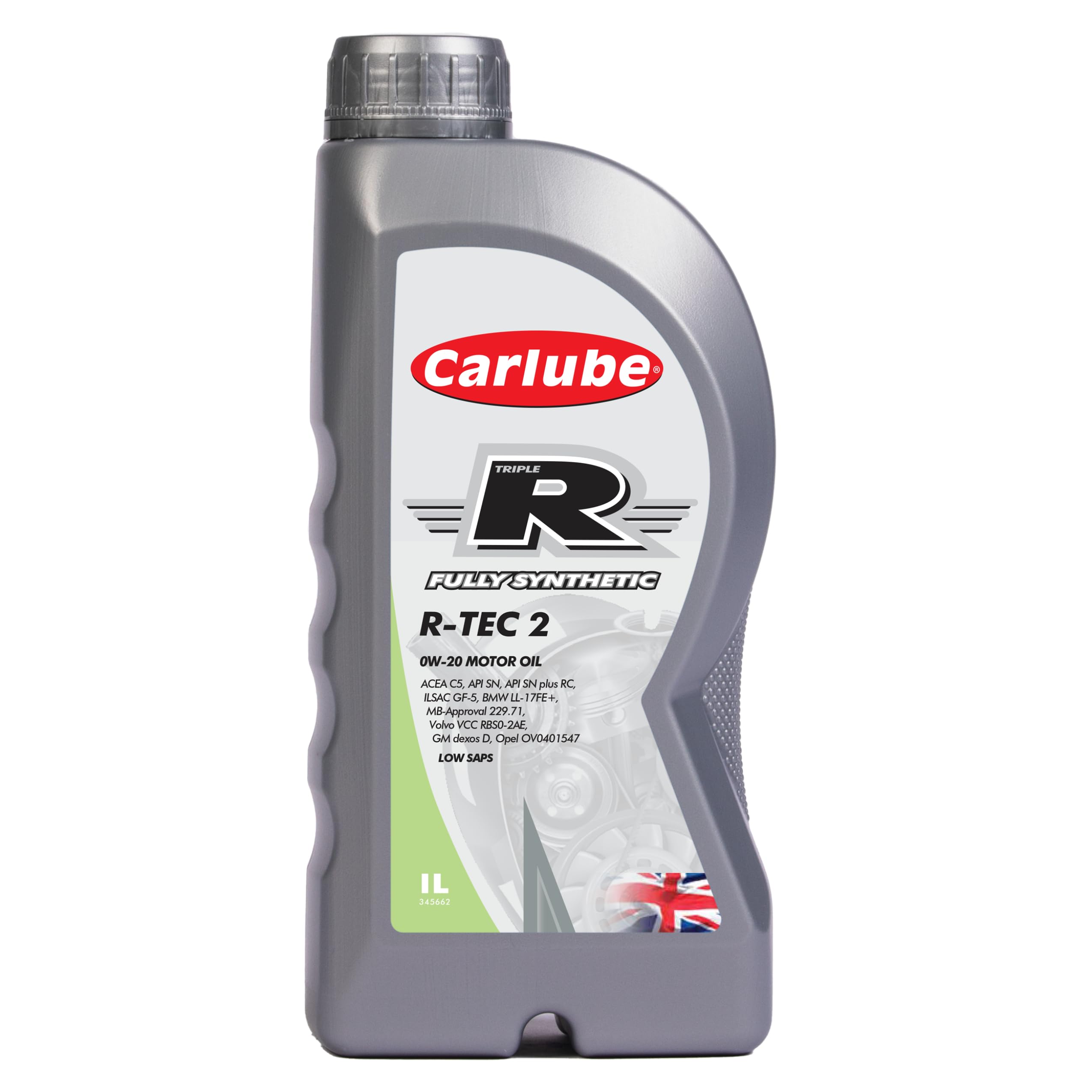 Carlube Triple R 0W-20 ACEA C5 & C6, API SP with RC, ILSAC GF-6A Fully Synthetic Engine Oil Petrol Compatible R-TEC 2 1L