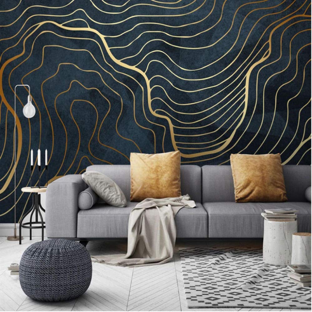 Custom Photo Wallpaper Modern Simple Golden Line Abstract Art Mural Wallpaper Living Room TV Sofa Bedroom Decor Luxury Frescoes