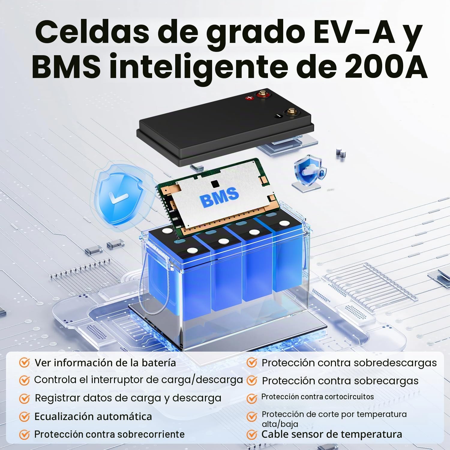Batería de litio Mini LiFePO4 de 12 V 330 Ah, batería de coche BMS de 200 A, batería de litio Bluetooth, hasta 15000 ciclos, máx. 4224 Wh de energía con corte de baja temperatura, perfecto para