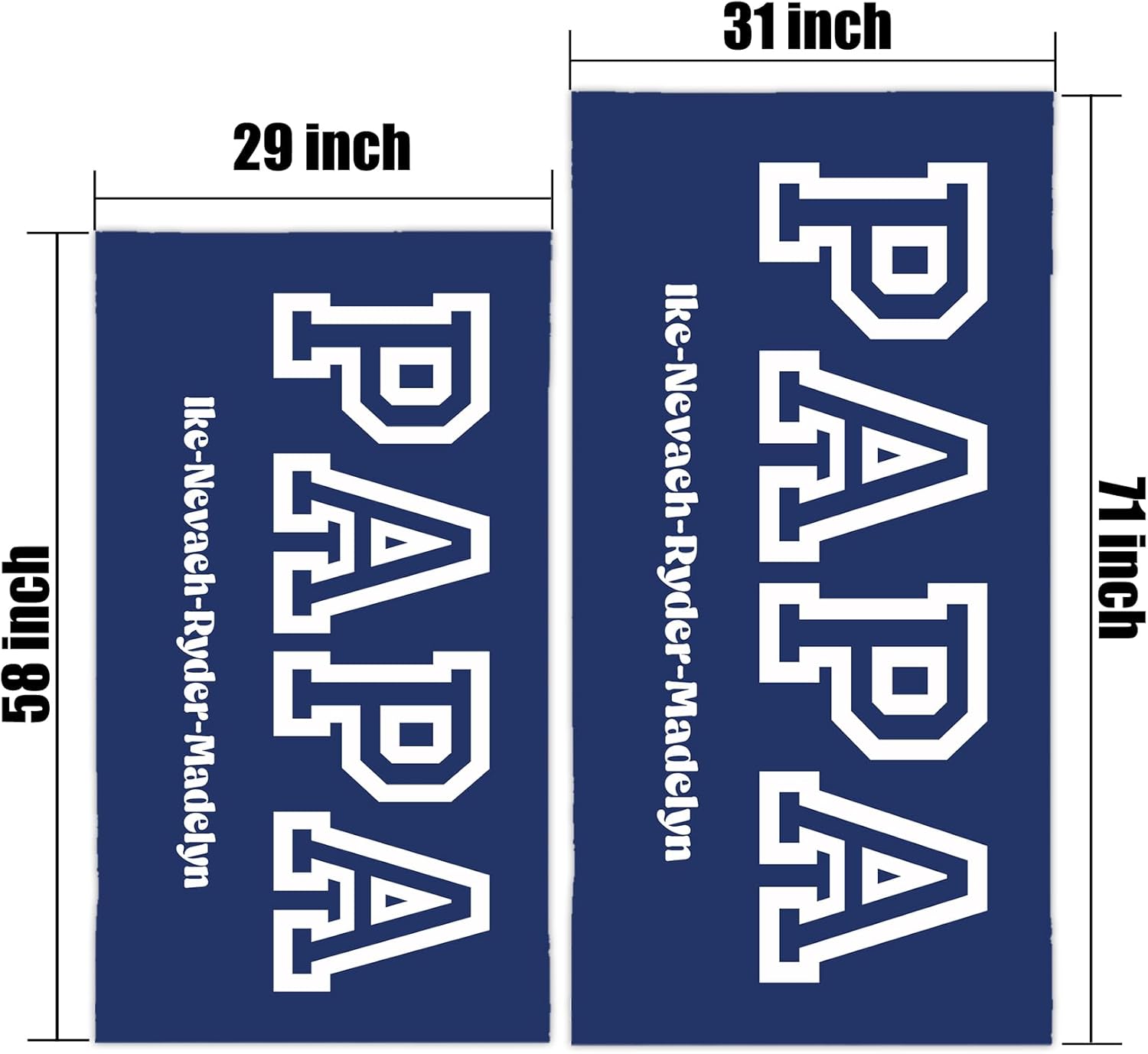Custom Dad Beach Towels with Names Personalized Beach Towels for Papa Grandpa Customized Bath/Travel/Swim Towel Sand Free Pool Towel Fathers Day Birthday Gifts for Dad from Daughter Son