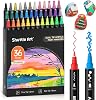 Shuttle Art Acrylic Pens for Stones Waterproof 36 Colours Stones Painting Pen Set Double Headed Acrylic Markers with Dot & Fine Tip Acrylic