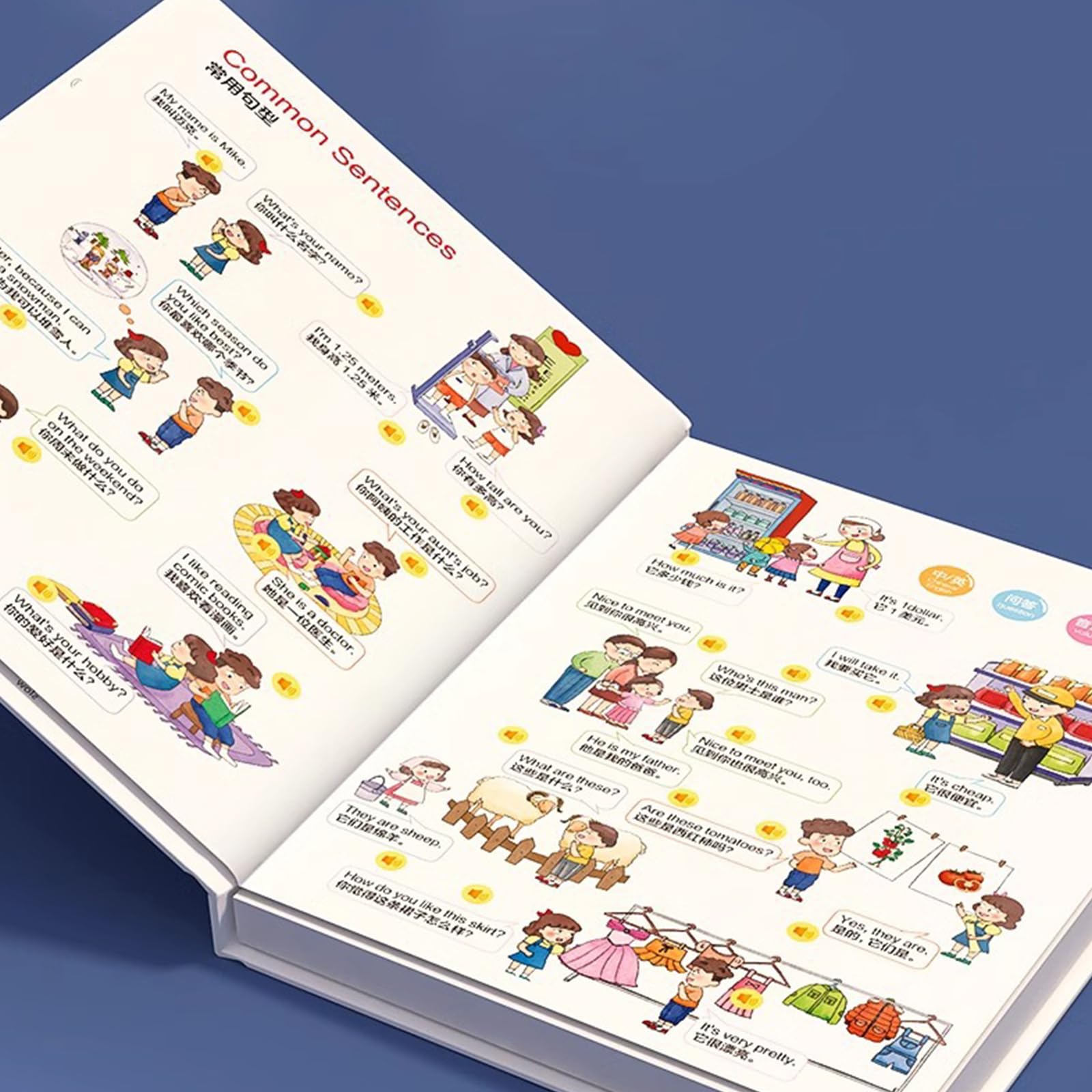 Libro de actividades de aprendizaje automático de inglés con función de habla y materiales de papel seguros, ideal para jóvenes principiantes en la educación temprana
