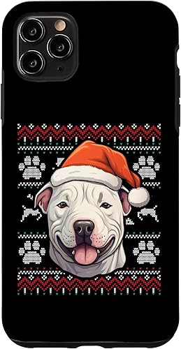 Vista 25 de iPhone XS Max Dogo Argentino Santa Hat Christmas Funny Dog Mom Dad Case