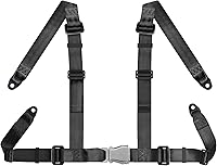 Yakitoko 4-Point Universal Safety Harness 2" Black - Durable Adjustable Belt for Go-Karts, UTVs, ATVs, Racing