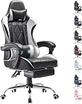 Homall Gaming Chair, Computer Chair with Footrest and Massage Lumbar Support, Ergonomic High Back Video Game Chair with Swivel Seat and Headrest (Red)