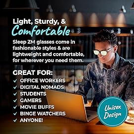 Sleep ZM Blue Light Blocking Glasses for Women + Men - Better Sleep + Anti Eye Strain Protection - Computer Screens & Gaming - Black Wayfarer - DaytimeMax Yellow Lens