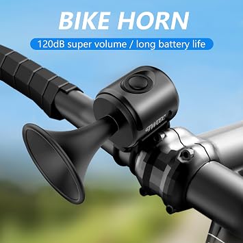 Electric Bicycle Horn with USB Port, Red and Black, Portable Bike Accessory