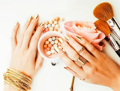 Miniatura 12 de PAXCOO - Hoja de oro para resina, 300 hojas de copos dorados para lámina de uñas de resina para hacer joyas de resina, slime, arte de uñas