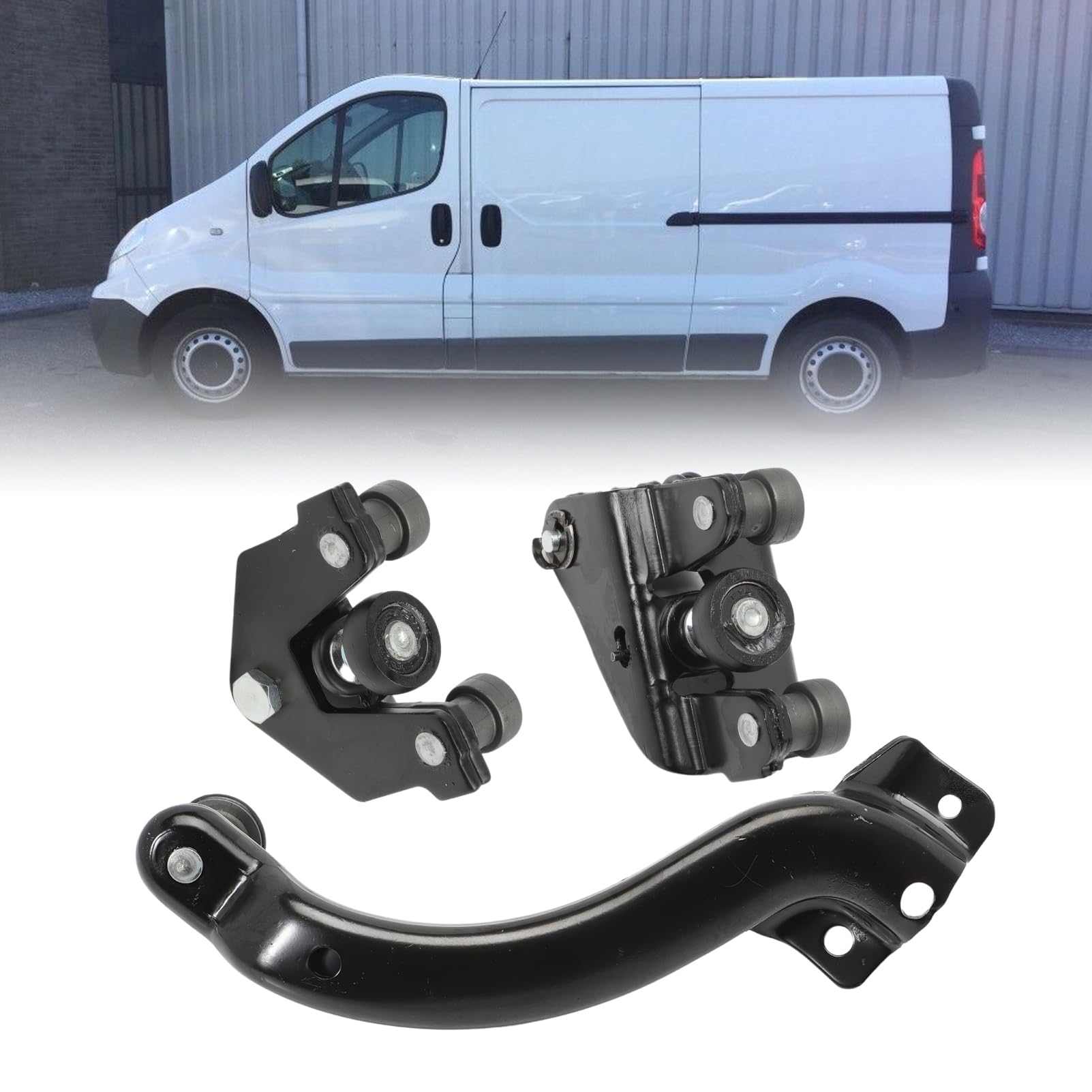 Juego de Rodillos para Puerta Lateral Compatible con Renαult Trafic 2 O-Pel Vivaro A Nissan Primastar 2000-2014 Guía de Rodillos para Puerta corredera Puerta Superior Central Inferior
