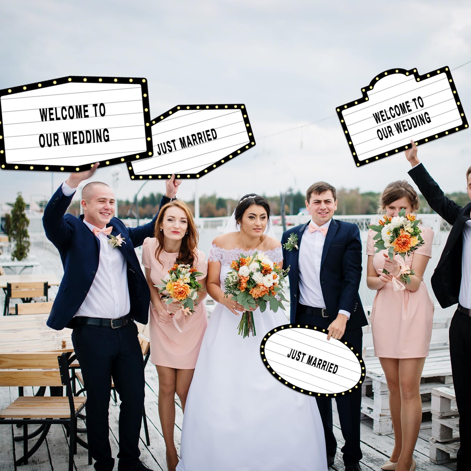 Feifeiya Paquete de 6 letreros de servicio de botella de boda con letras adhesivas para entrada, fiesta nupcial, club nocturno, letrero de servicio de botella con letras para clubes nocturnos, bodas
