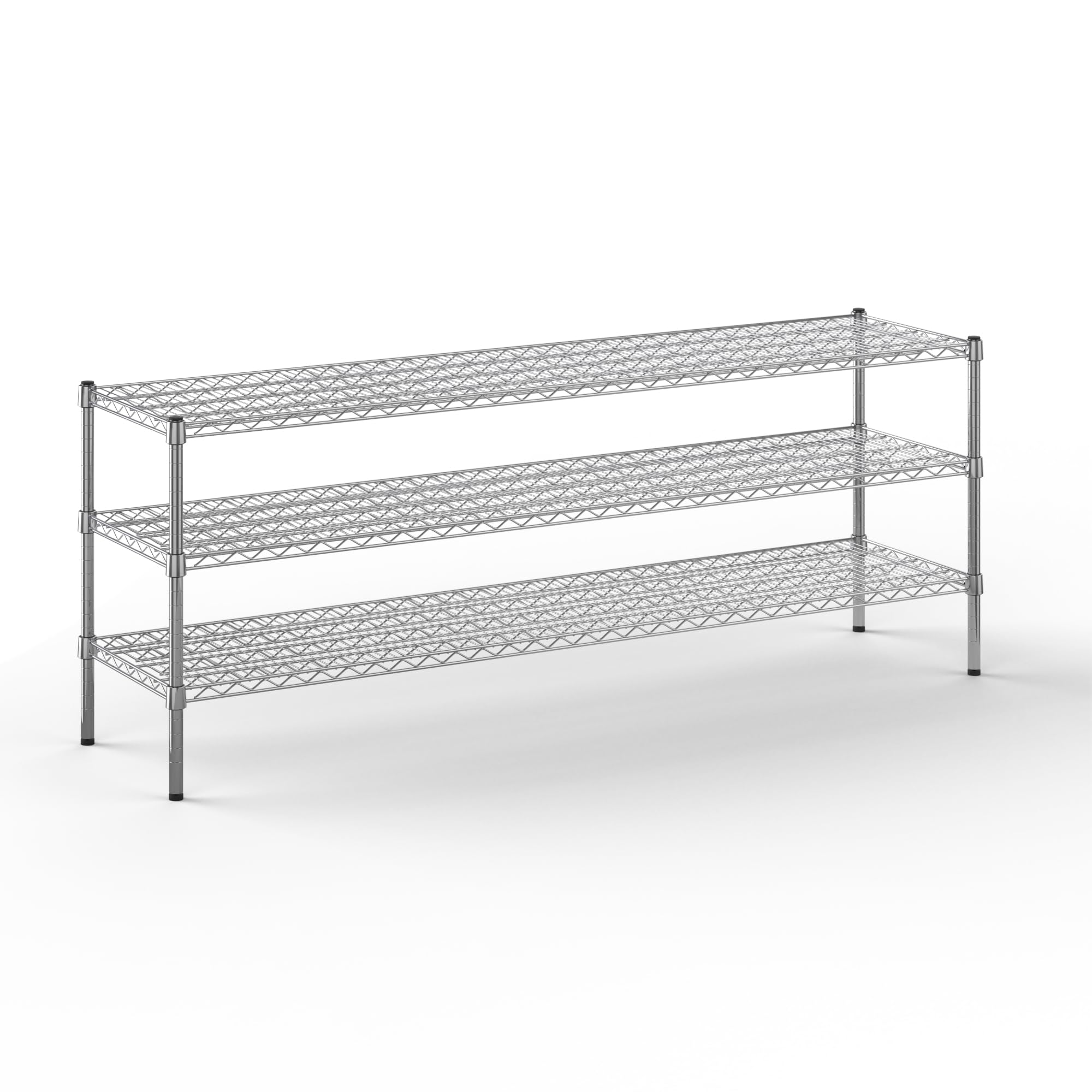 18" Deep x 72" Wide x 27" Height Wire Shelving Kit | 3-Tier | NSF Commercial Storage Rack Unit