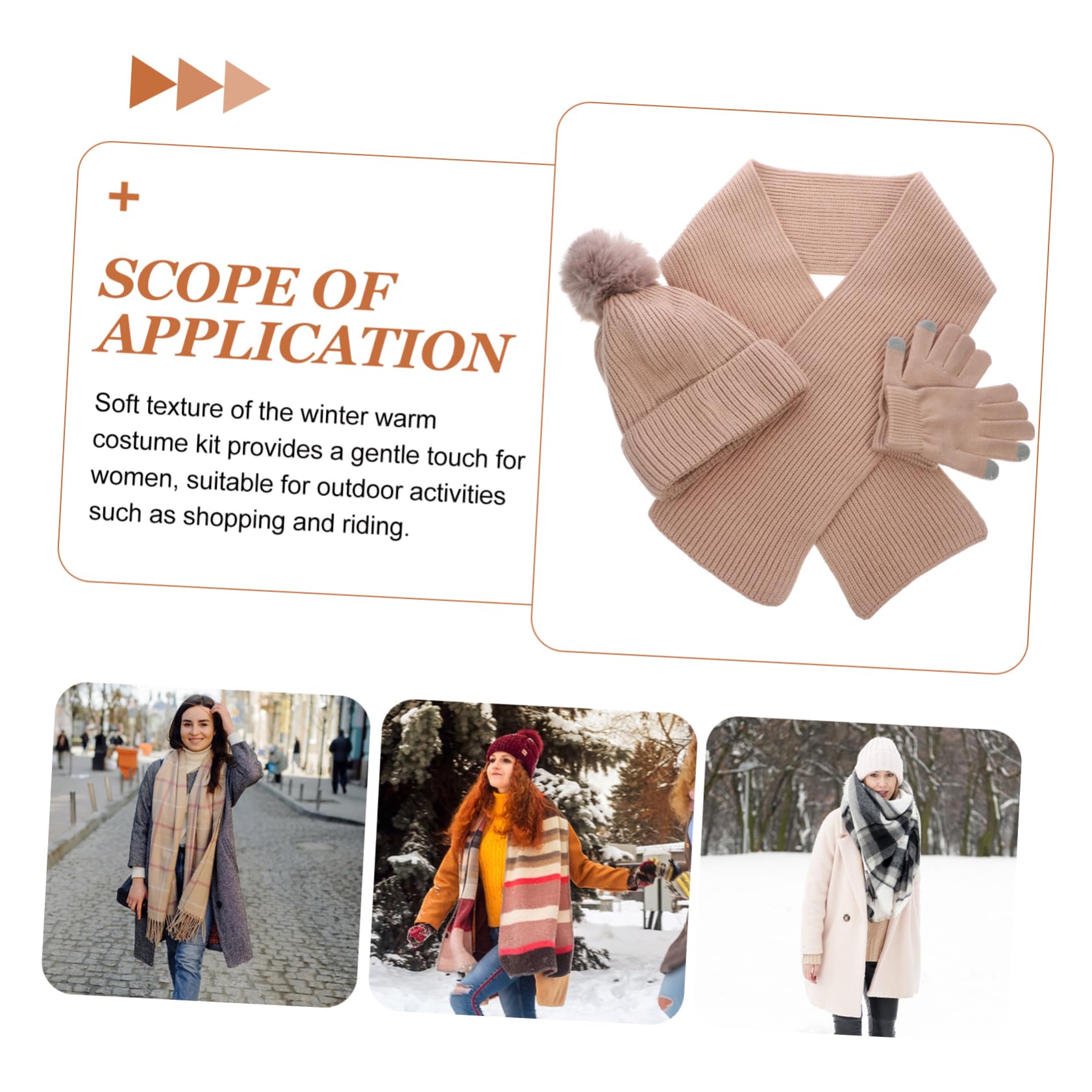 LIFKOME set sciarpa cappello guanti caldi per esterno sciarpa da donna guanti caldi per ragazze berretto krama sciarpa scarf guanti da arrampicata donna guanti caldi invernali filato