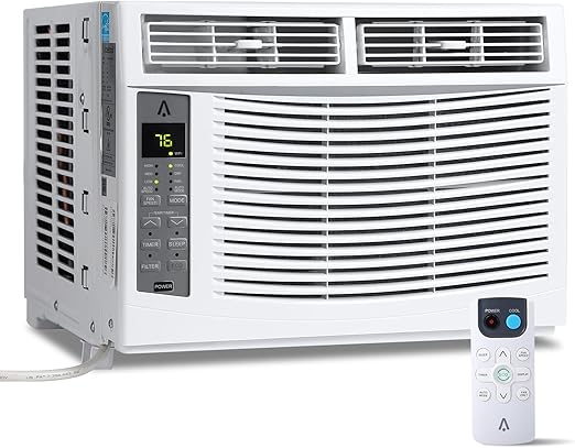 Window Air Conditioner WiFi 6000 BTU, Smart Window AC Unit with Remote/APP Control, Energy Saving, Easy Install Kit, Cools Up to 250 Square Feet for Home Places Bedroom Living Room
