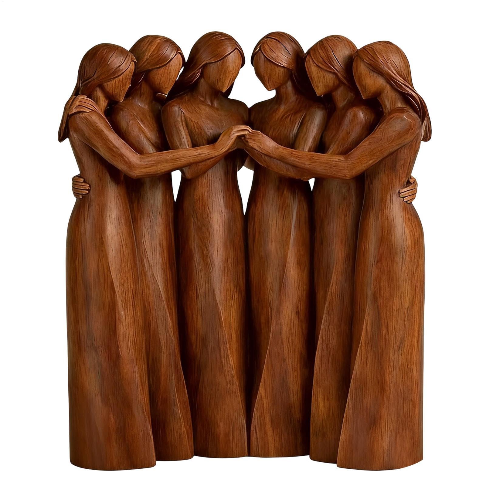 Figurines sœurs en résine peintes à la main, déco d'exception salon et bureau