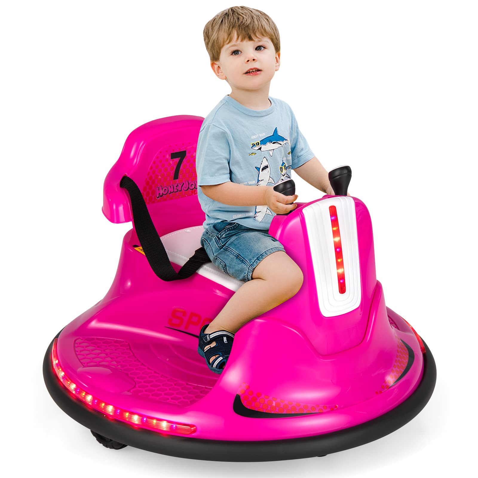 GOPLUS Auto Tamponneuse pour Enfants 6V avec Télécommande,Rotation à 360 Degrés,Lumières LED,2 Modes de Conduite,Rouge - Jeux - Jouets