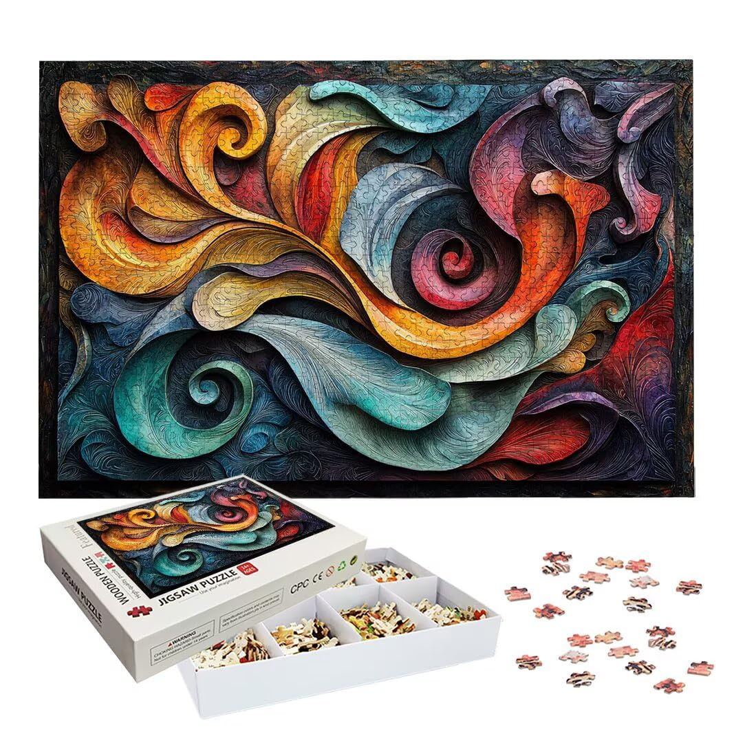 Puzzle 3000 sztuk, abstrakcyjne drewniane puzzle dla dorosłych, prezenty