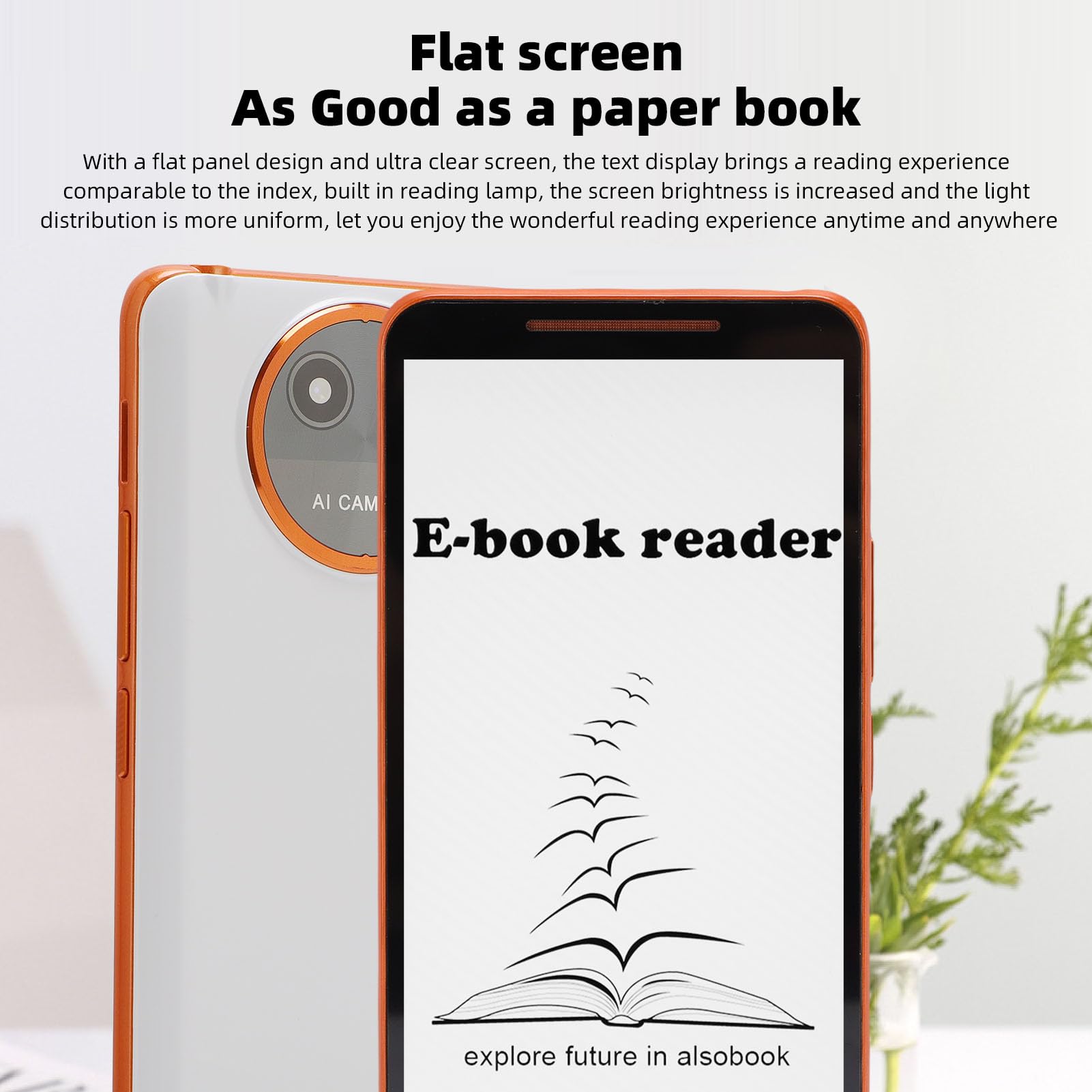 Lettore di Libri E da 5,7 Pollici, Lettore di Libri Elettronici con Tablet a Mano, 1G+8G, Android 8.1, Fotocamera da 8 MP, WiFi Bluetooth, GPS, OTG, Portable Compact Lightweight