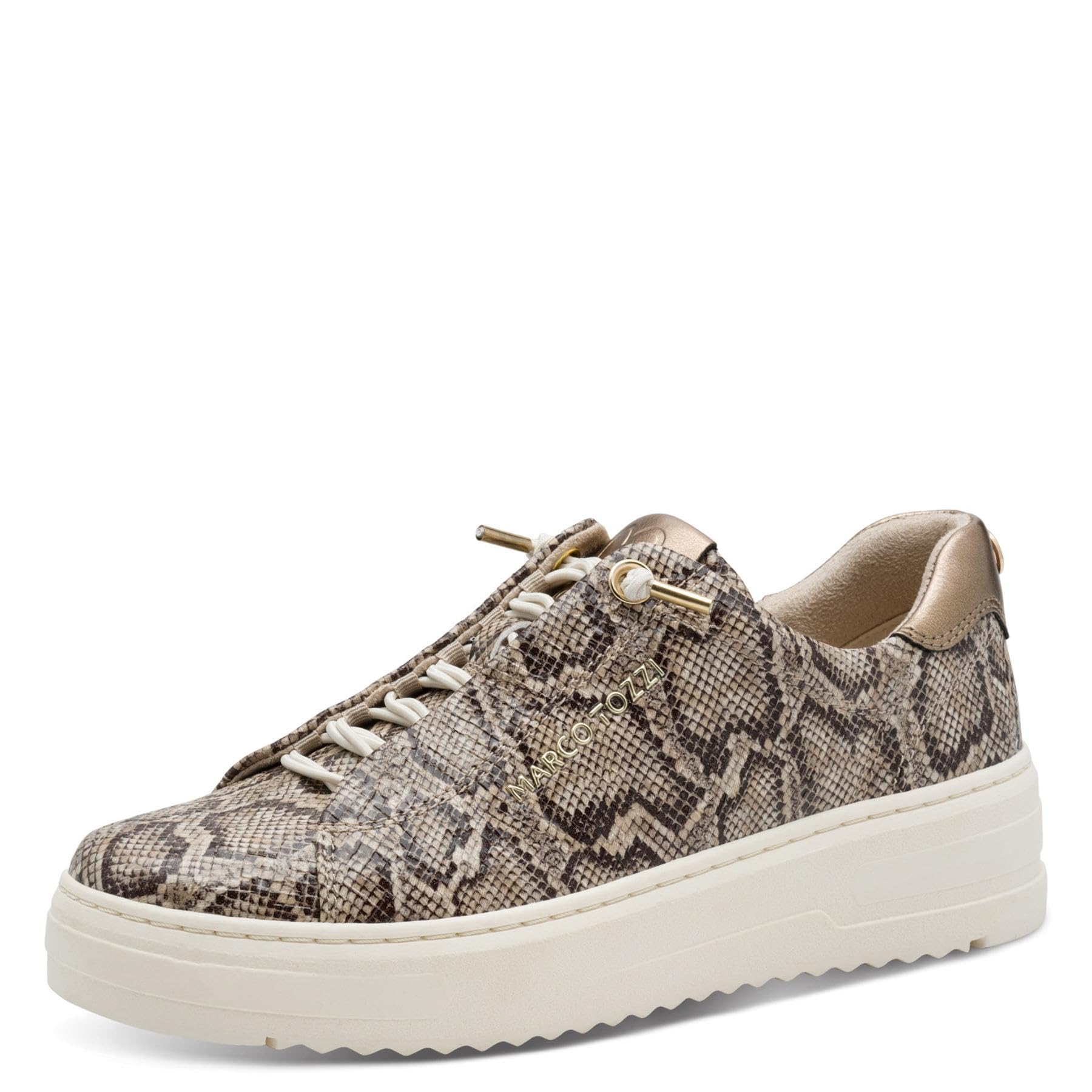 MARCO TOZZI Women's Flat Trainers with Interchangeable Footbed, Leisure, Dune Structure, 6 UK