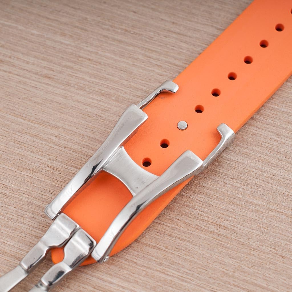 StrapHabit Quick Release Deployant Rubber Watch Strap For Large and Small Wrists - Women and Men - Band FKM Deployment 19mm, 20mm, 21mm, 22mm - Image 4