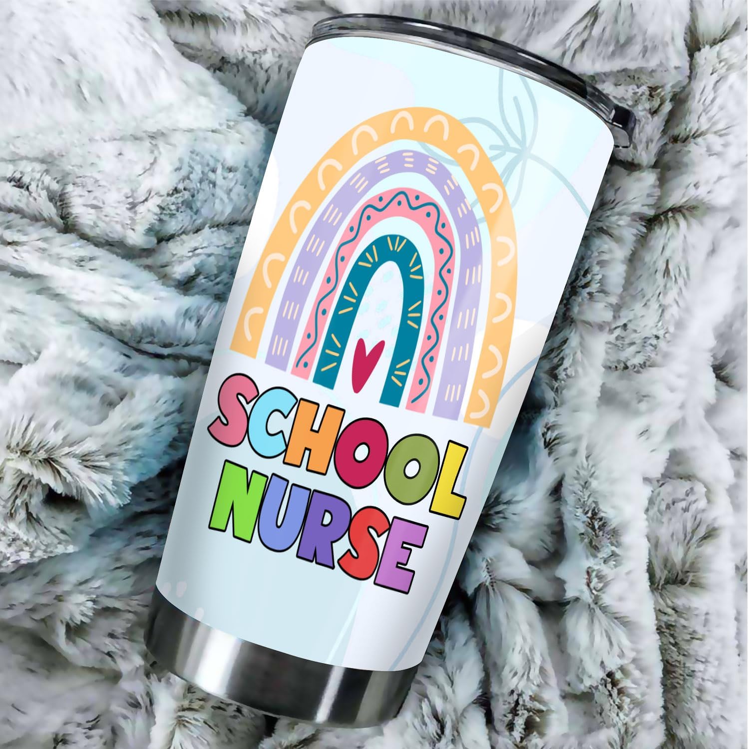 School Nurse Tumbler Stainless Steel 20oz with Straw Lid, School Nurse Appreciation Gifts Bulk For Women Birthday Christmas, Funny Coffee Cup for Work - Image 5