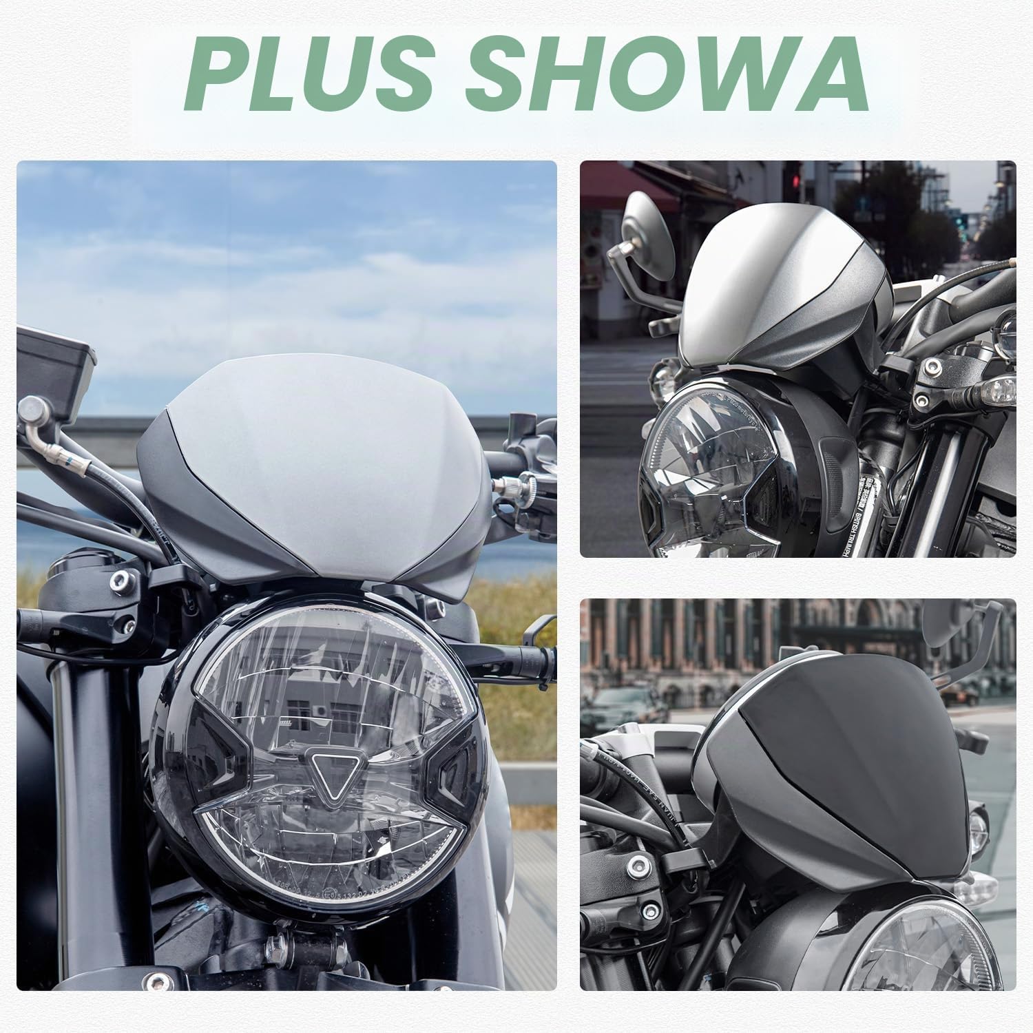 Protecteur de visière d'écran avant de moto Nouveau pare-brise Flyscreen Déflecteur de vent Compatible avec T-riumph Trident 660 2021 2022 2023 (Noir)