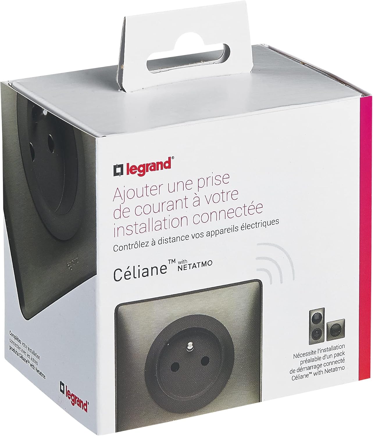 Céliane with Netatmo 16 A Socket for Connected Installation with Yesterday Plate, LEG64895