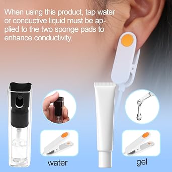 taVNS Ear Clip Adapter Ultimate Comfort and Stable Signal. Experience Superior Conductivity with Conductive Sponge Tip and A Solid, Non Slip Dual Ear Clip Design. White 3.9Ft DC2.35mm