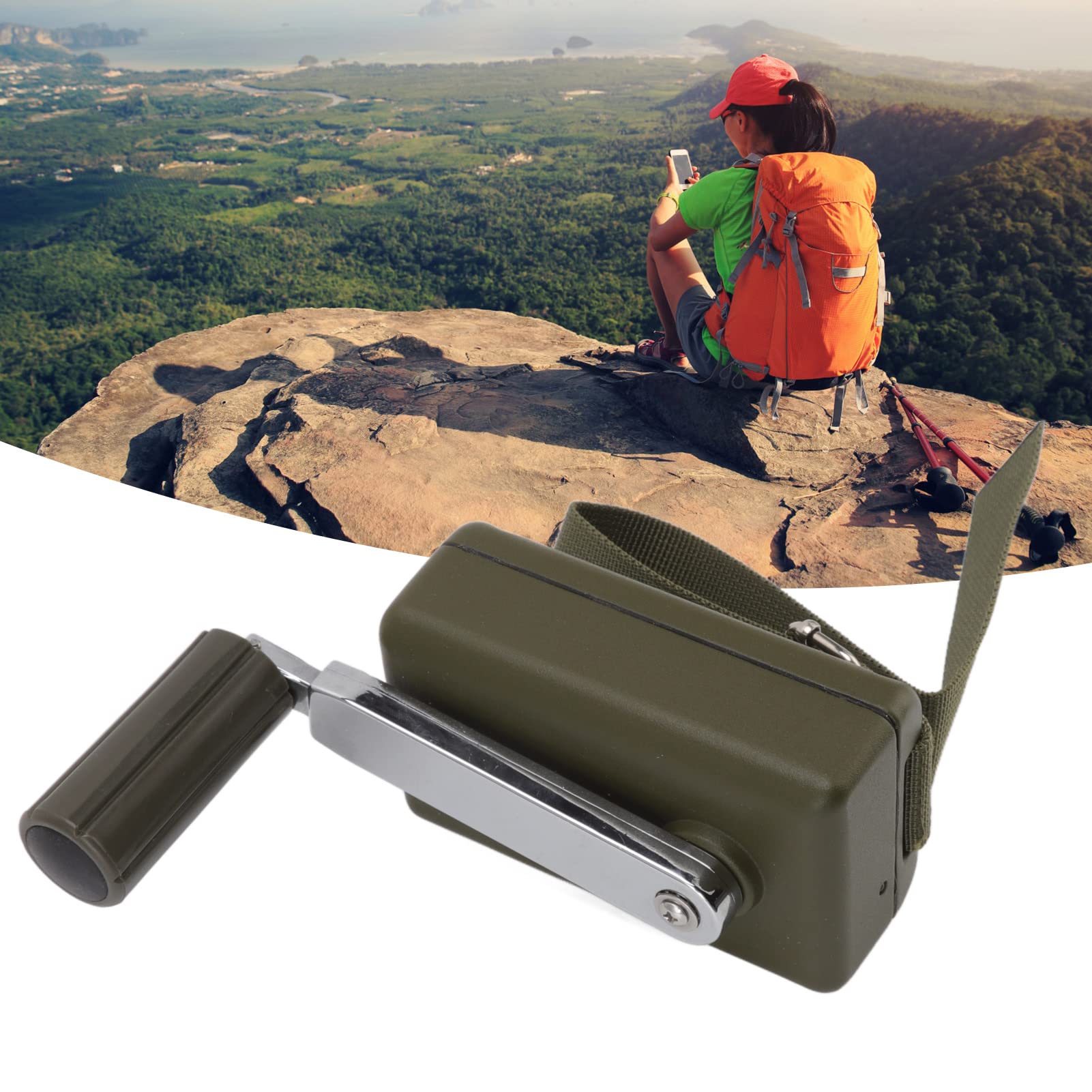 FTVOGUE Generatore a Manovella da 30 W, Generatore Manuale Portatile | per ricarica di emergenza esterna, impermeabile antiurto, con piccolo laptop e telefono cellulare