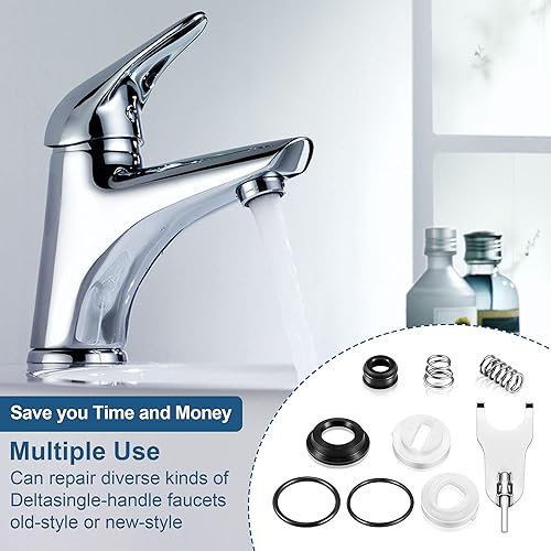 Miniatura 7 de Dreyoo Juego de 2 piezas de reparación de grifo de cocina de baño, compatible con grifos DeltaPeerless RP3614 de un solo mango, compatible con bola