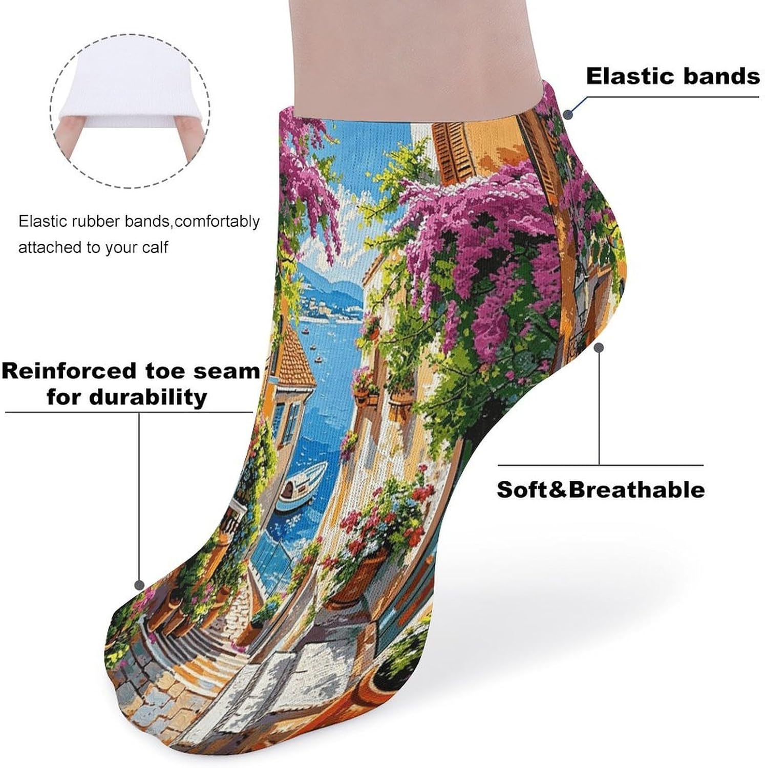 Seaside Alley 5Pairs Low Cut Ankle Socks for Women No Show Casual Breathable Athletic Socks for Sport