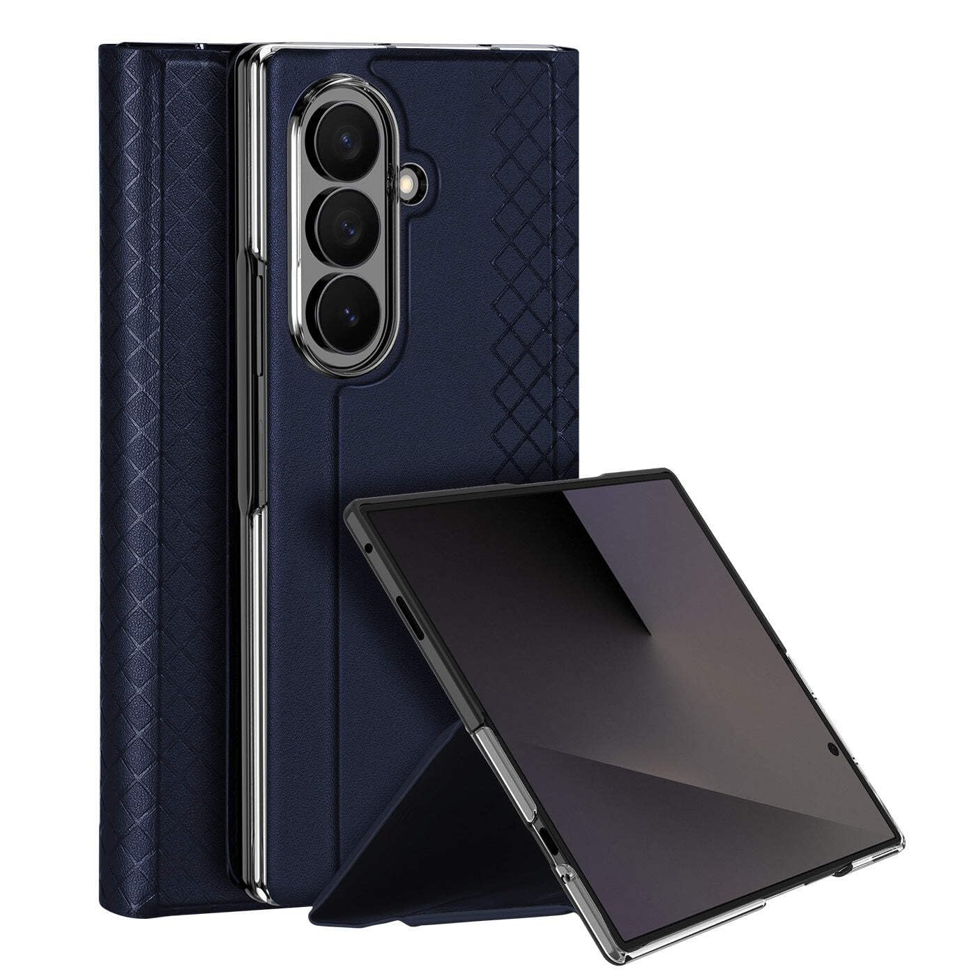 Generic etui kompatybilne z Samsung Galaxy Z Fold 8 Ultra (kolor: niebieski) Skórzany futerał na telefon z klapką Etui ze stojakiem